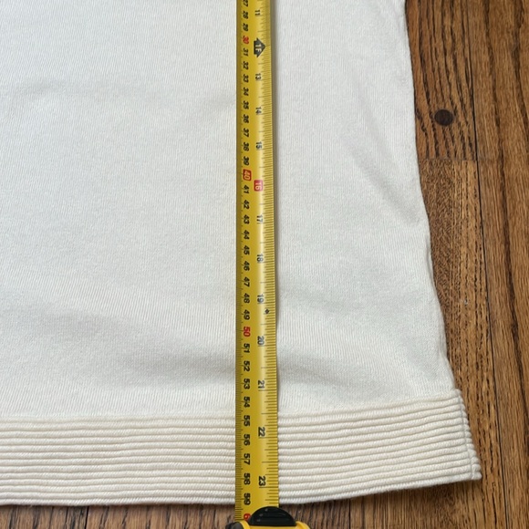 Boden sz S Ivory Sweater 70% cotton, 30% wool,  ribbed pattern neckline, sleeves - Picture 6 of 6